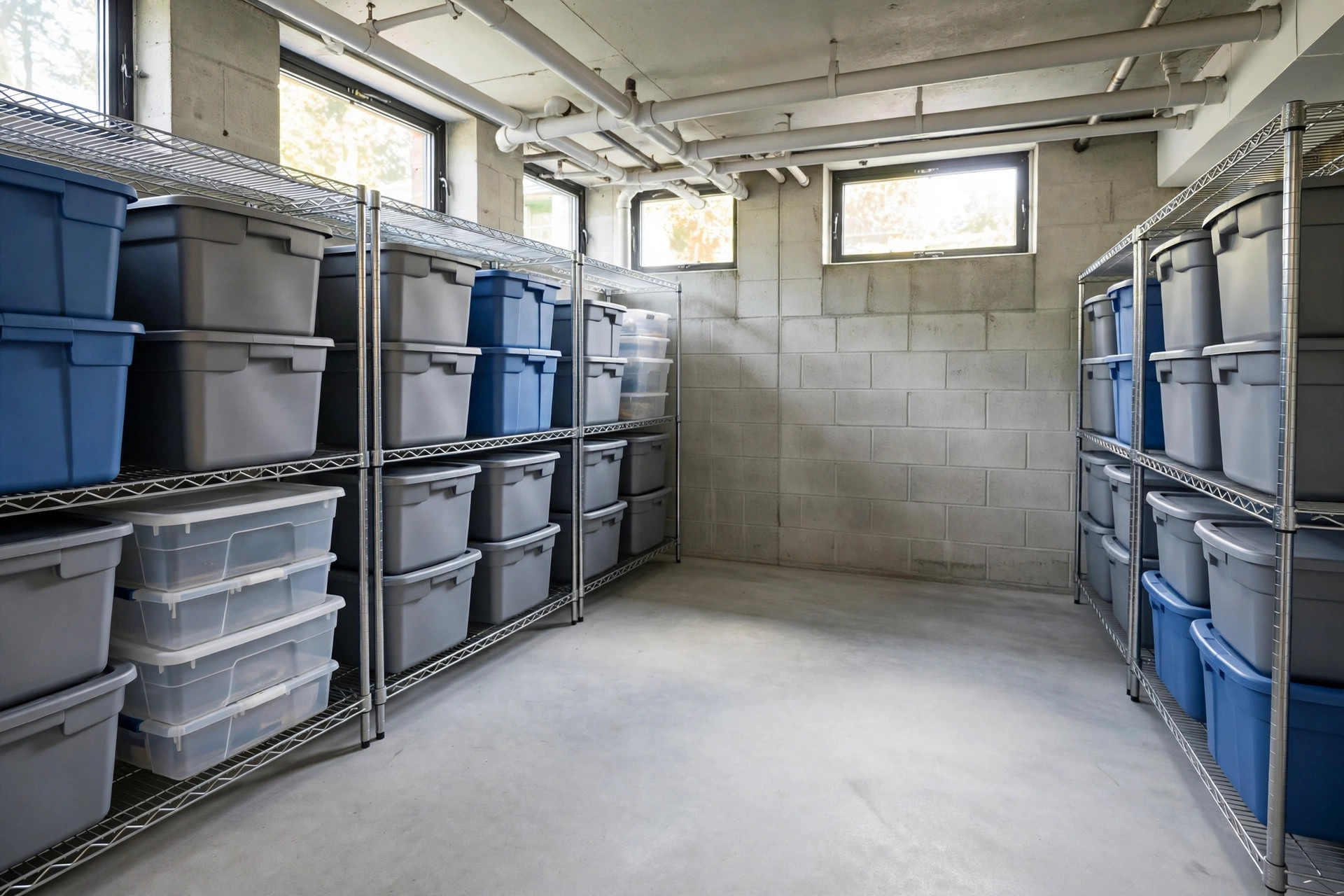 Attic and Basement Storage Organization